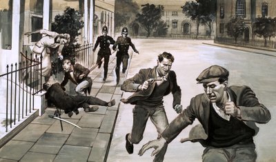 一名男子当街被杀（水粉画纸） 作者 英语学校