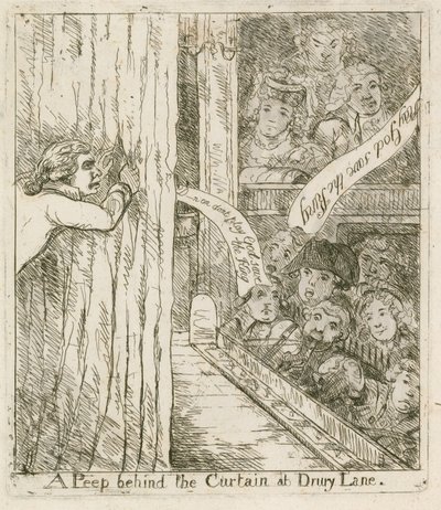 在Drury Lane的窗帘后面窥视;动画片 作者 英语学校