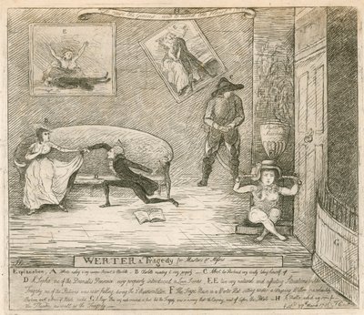 来自F Reynoldss滑稽剧的Werter的场景，于1786年3月14日首次在伦敦考文特花园剧院演出 作者 英语学校