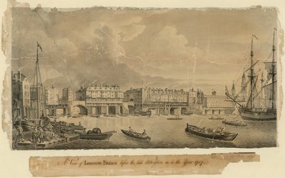 伦敦桥的视图在1757年的晚期改建之前 作者 英语学校