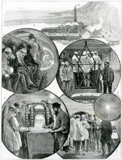 参观海峡隧道，插图来自The Graphic，1882年3月4日 作者 英语学校