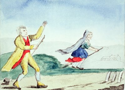 1790年代，一名女巫用棍棒吓唬了一名男子 作者 英语学校