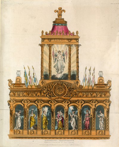 Ackermanns透明度，为纪念和平而展出，1814年6月 作者 英语学校