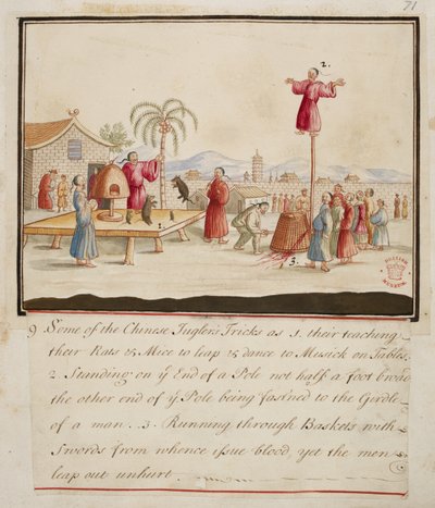 Add.5353，f.71 中国戏法的一些技巧，摘自《各国服饰集》。 作者 English School
