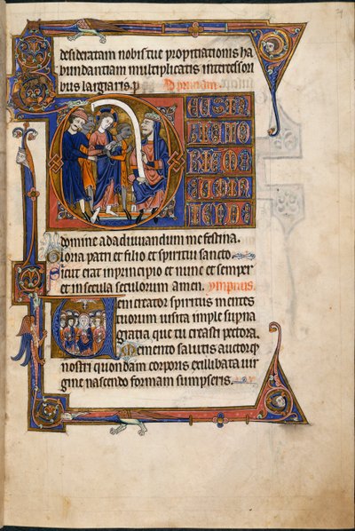 添加 MS 48985 f.29r，《耶稣在该亚法面前》，萨尔文时间中 作者 英语学校