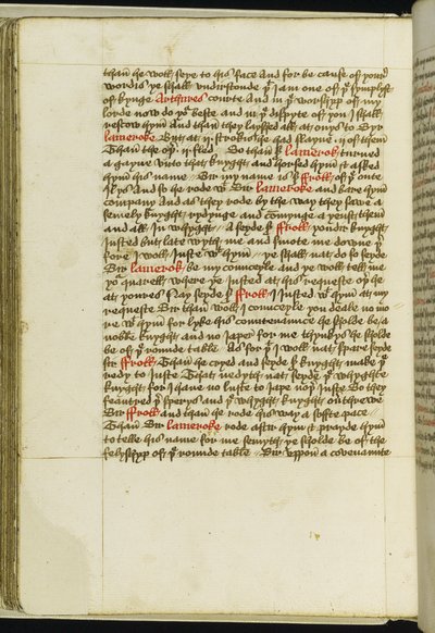 添加 MS 59678，f.185v 托马斯-马洛里爵士的《Le Morte Darthur》，约 1481-83 年（纸上墨迹） 作者 英语学校