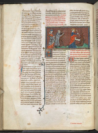 Add.17275 号女士 fol.29v 西奥菲勒斯、魔鬼和圣母玛利亚（牛皮纸） 作者 英语学校