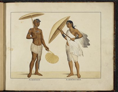 或 1335 两个喀拉拉邦婆罗门，约 1828 年（手绘石版画） 作者 英语学校