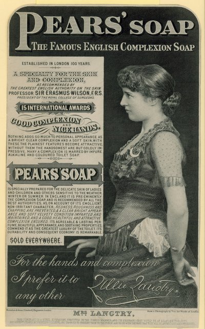 以女演员Lillie Langtry为主角的Pears Soap广告 作者 英语学校