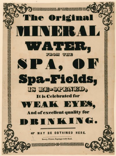 来自Spa-Fields水疗中心的原始矿泉水广告 作者 英语学校