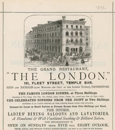 豪华餐厅The London，191 Fleet Street，Temple Bar的广告 作者 英语学校