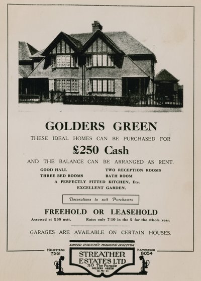 广告为Golders绿色房子的purhcase 作者 英语学校
