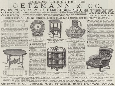 广告，Oetzmann and Company（雕刻） 作者 英语学校