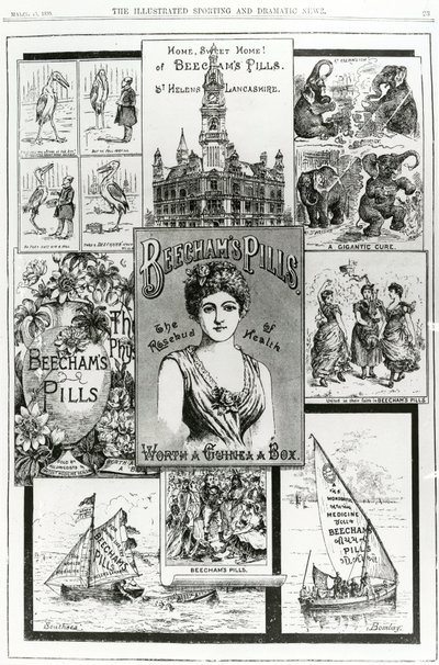 1890年，Rosebud of Health的Beechams Pills的广告 作者 英语学校