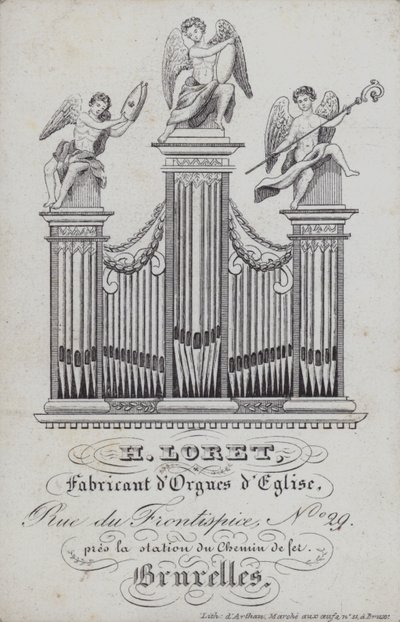 Advertisement for H Loret, maker of church organs, Brussels, Belgium (litho) 作者 英语学校
