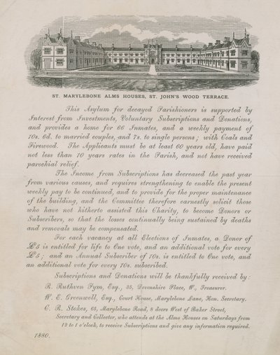 St Marylebone Alms Houses的广告 作者 英语学校