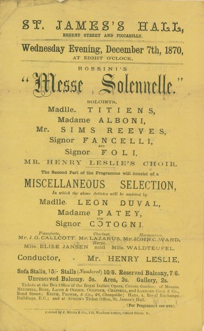 Rossinis Mass Solemn制作广告 作者 英语学校