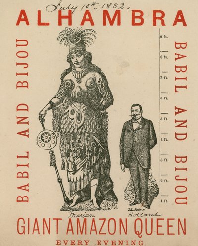 皇家阿罕布拉剧院的广告，包括Babil和Bijou，巨型亚马逊女王 作者 英语学校