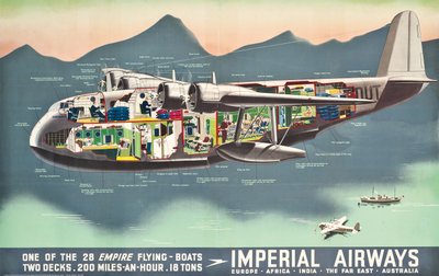 1937年，帝国航空公司“飞船”广告海报 作者 英语学校