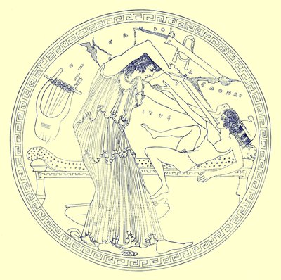 Aedon杀死Itys，插图出自JE Harrison和DS MacColl的“希腊花瓶绘画”，1894年出版 作者 英语学校