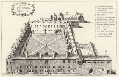 Gresham学院鸟瞰图在伦敦市 作者 英语学校