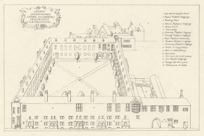 Gresham学院鸟瞰图在伦敦市 作者 英语学校