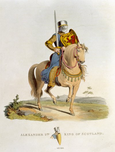 苏格兰国王亚历山大二世（1198-1249）1214年，来自Ancient Armour by Samuel Rush Meyrick，1824 作者 英语学校