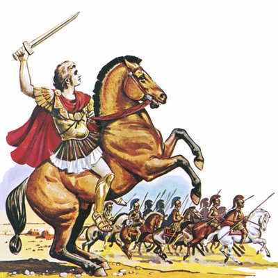 亚历山大大帝在Bucephalus 作者 英语学校