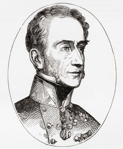 Alfred Candidus Ferdinand，Windisch-Gratz 王子，奥地利陆军元帅，摘自 Ward 和 Lock 的《世界历史插图》，约 1882 年出版。 作者 English School