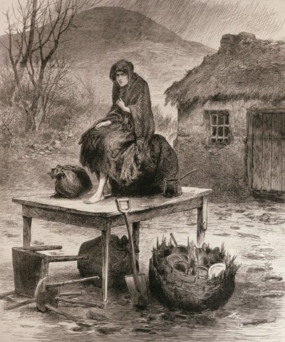 剩下的一切：八月驱逐的场景，来自Claude Byrne的素描，来自1886年4月17日的“伦敦新闻画报” 作者 英语学校