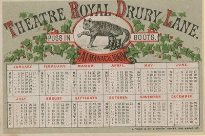 1869年的Almanack，由Theatre Royal Drury Lane发行 作者 英语学校
