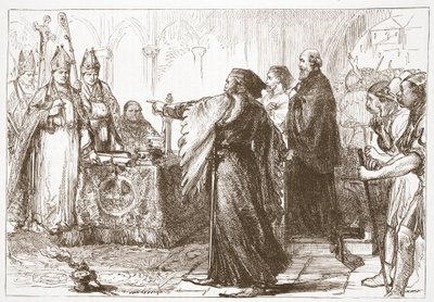 约翰·冈特和伦敦主教之间的交替，詹姆斯·艾特肯·威利（1808-1890），酒吧的新教历史插图。 1878年 作者 英语学校