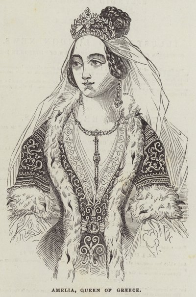 阿米莉亚，希腊女王（版画） 作者 英语学校