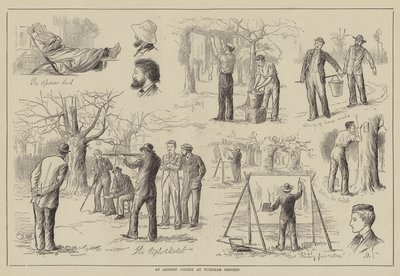 伯纳姆山毛榉的艺术家殖民地（雕版画）。 作者 英语学校