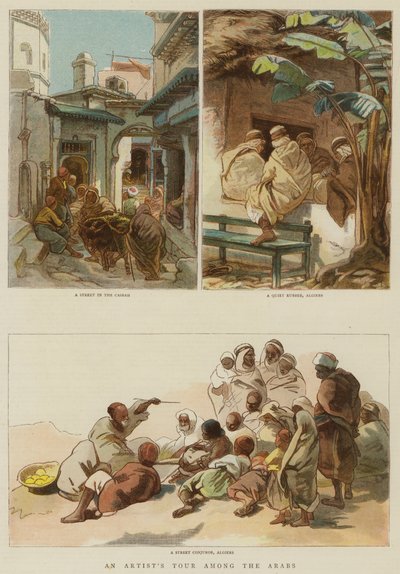 艺术家在阿拉伯人中的旅行（彩色雕刻）。 作者 英语学校