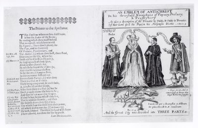1649年他的三重教皇，Prelacy和长老会的敌基督者的象征 作者 英语学校