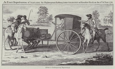 An Exact Representation of Maclaine the Highwayman robbing Lord Eglington on Hounslow Heath on 26 June 1750 (engraving) 作者 英语学校