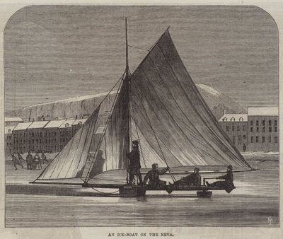 涅瓦河上的冰船（雕版画 作者 英语学校