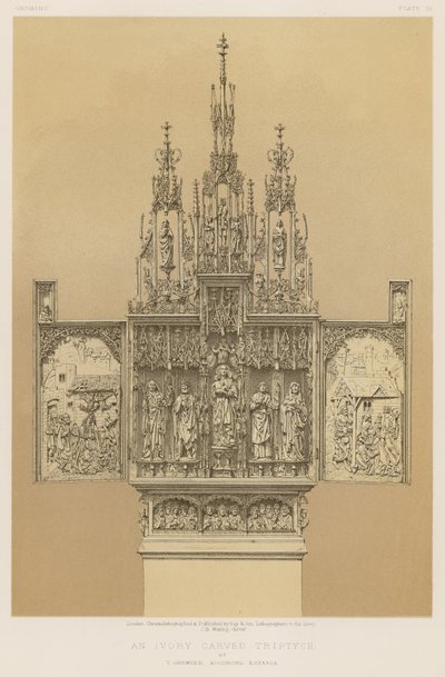 T Gremser，奥格斯堡，巴伐利亚的象牙雕刻三联画 作者 英语学校
