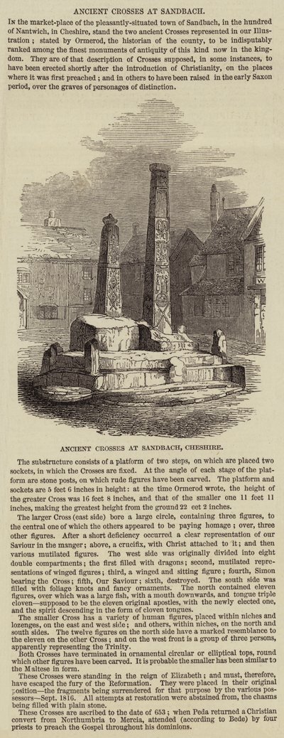 Ancient Cross at Sandbach (engraving) 作者 英语学校