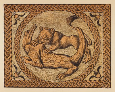 古罗马：狮子和鳄鱼（彩色石版画） 作者 英语学校