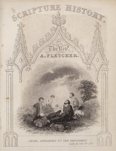 Angel appearing to the shepherds, Luke II, ver 8-14 (engraving) 作者 英语学校