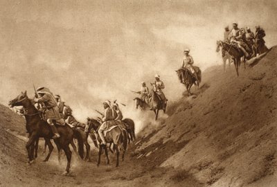 1914年至1919年，阿拉伯骑警帮助英国人穿越了古老运河的干涸床 作者 英语学校