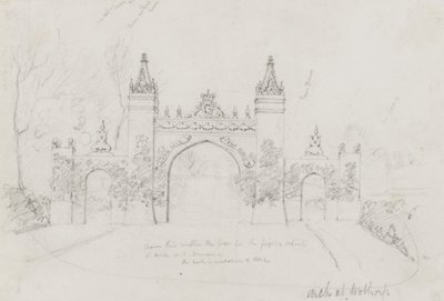 Arch at Wothorp, Cambridgeshire, erected to welcome Queen Victoria and Prince Albert en route to Burghley House 作者 英语学校