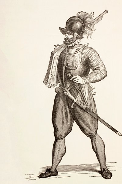 16世纪的火绳枪手，1880年 作者 英语学校