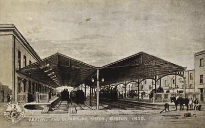 到达和离开棚，尤斯顿1838年 作者 英语学校