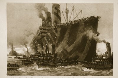 抵达法国的美国运输Leviathan，一次性德国班轮，Vaterland，船上有12,000名美国军人，1914-19 作者 英语学校