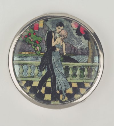 Art Deco Dancers Powder Compact，由Stratnoid制造，1920-30（珐琅） 作者 英语学校