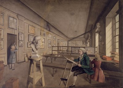 艺术家在萨默塞特宫的皇家艺术学院复制半身像，1780年（纸上写着） 作者 英语学校