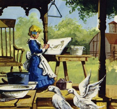 小时候，Anna Mary Robertson喜欢画画 作者 英语学校